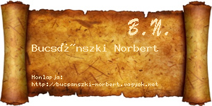 Bucsánszki Norbert névjegykártya