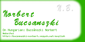 norbert bucsanszki business card