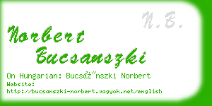 norbert bucsanszki business card